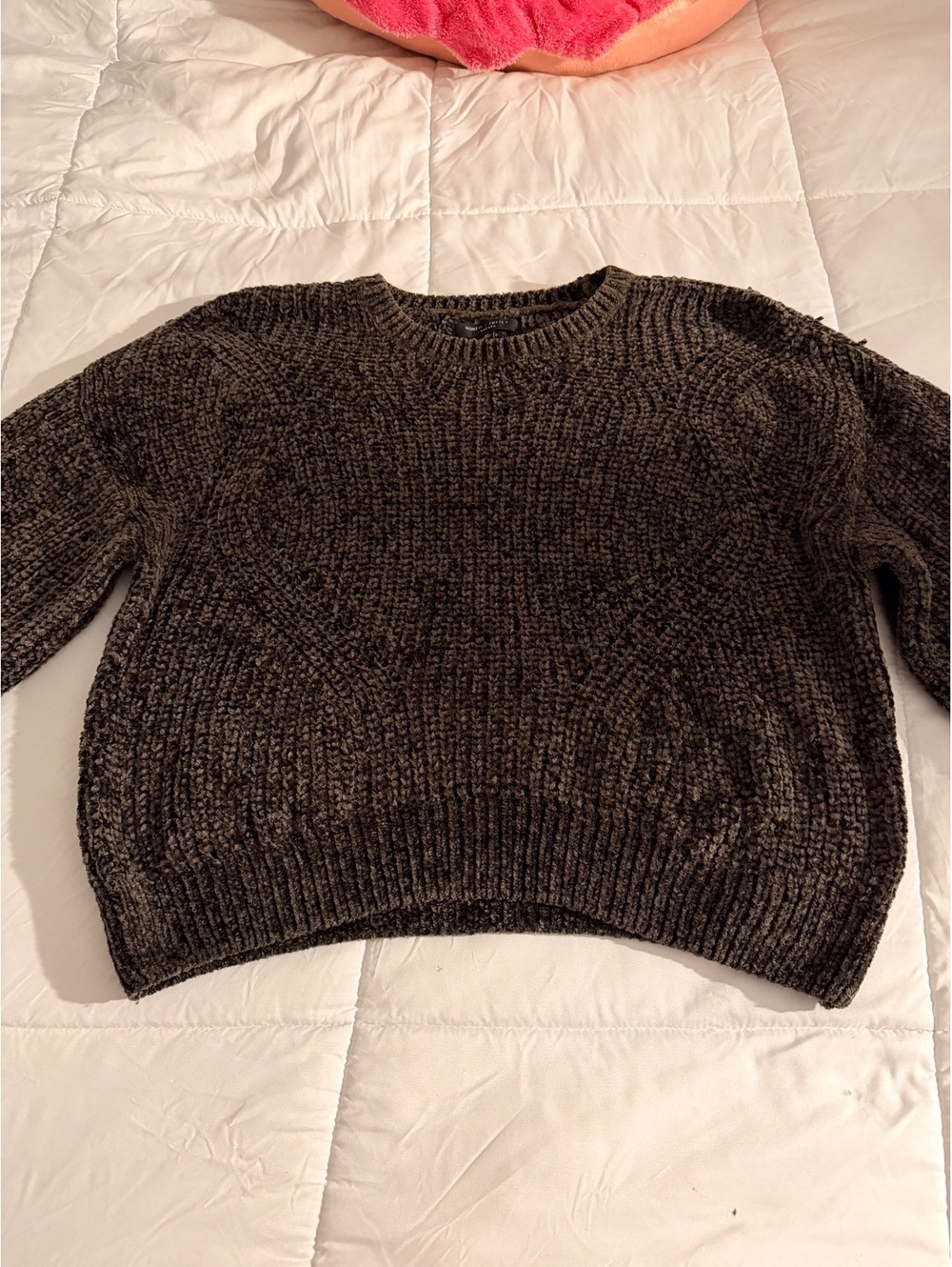 Romeo & Juliet Couture Chenille Brown Crew Neck Sweater Size